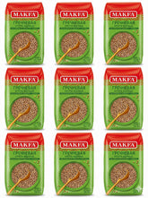Makfa buckwheat groats packaging shows bulk bags for easy pantry storage and value