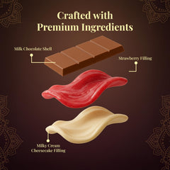 Makro Food ChocCart Dubai bar slice with cheesecake filling for sharing.