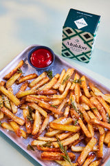 Maldon Salt Flakes soft-crunch crystals add clean mineral notes to vegetables.
