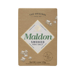 Maldon smoked sea salt bottle pour, oak-smoked finish for finishing dishes