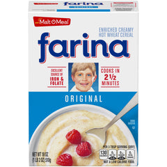 Malt-O-Meal Farina steaming bowl for a warm, iron-rich breakfast.