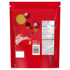 Maltesers Celebration 650g open pouch showing chocolates, perfect for easy snacking.