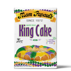 Mam Papaul's King Cake Mix box ready for baking celebrations.