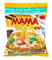 MAMA Instant Noodles pork flavor cup ready in minutes for a spicy meal.