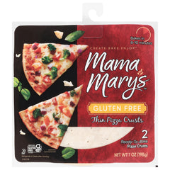 Mama Mary's gluten-free thin crust ready to bake for quick weeknight meals.