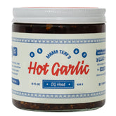 Mama Teav's Hot Garlic Chili Crisp bottle front adds bold Cambodian heat.