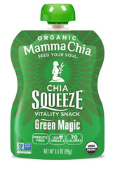 Mamma Chia Green Magic USDA Organic badge image reinforces clean ingredients.