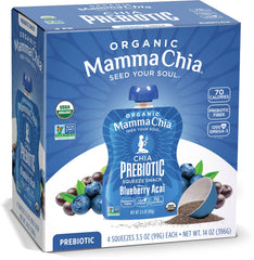 Mamma Chia Organic Prebiotic Squeeze bottle for on-the-go fiber support.