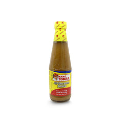 Label detail of Mang Tomas Lechon Sauce Original showing spicy profile.