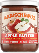 Manischewitz Apple Butter jar closeup showing rich color and smooth, naturally sweet texture.