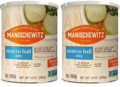 Manischewitz matzo ball mix bottle front view showing easy-to-use prep convenience.