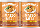 Manischewitz Matzo Meal 16oz canister for Passover pantry and binder.