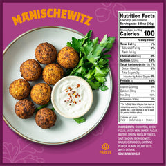 Manischewitz Mediterranean Falafel Ball Mix package opened reveals dry mix ready to portion.