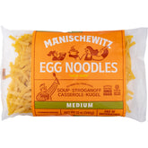 Manischewitz Medium Noodles bag front, a versatile pantry staple for weeknight meals