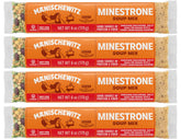 Manischewitz Minestrone soup mix front packaging showcasing kosher, all-natural ingredients.