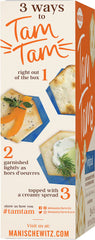 Tam Tam crackers served with cheese on a plate for entertaining.