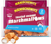 Manischewitz Toasted Coconut Marshmallows 2-pack on display, ideal for snacking or dessert toppings.