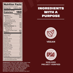 Manitoba Harvest Superseed ingredients display: quinoa, hemp, chia, flax for plant-based nutrition.