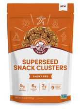 Manitoba Harvest Superseed Snack Clusters smoky BBQ closeup showing protein-rich crunch