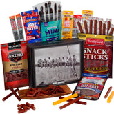 ManSnacks deluxe jerky gift box highlights premium, ready-to-enjoy snacks for travel.