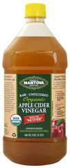 Mantova Organic Apple Cider Vinegar bottle with the mother, ideal for dressings and daily tonics.