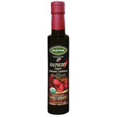 Mantova Organic Raspberry Balsamic Vinegar bottle shows rich color ideal for dressings.
