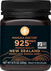 Manuka Doctor MGO 925 monofloral honey bottle shows premium New Zealand honey.