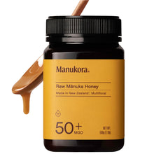 Manukora raw Manuka honey bottle illustrates premium daily wellness.