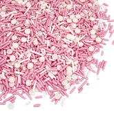 Manvscakes pink sprinkles close-up for vibrant cookies