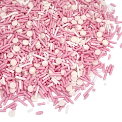 Manvscakes pink sprinkles close-up for vibrant cookies