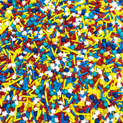 Manvscakes blue-silver confetti sprinkles brighten cookies and desserts.
