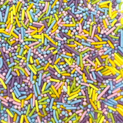Manvscakes sprinkles topping ice cream with color and texture.