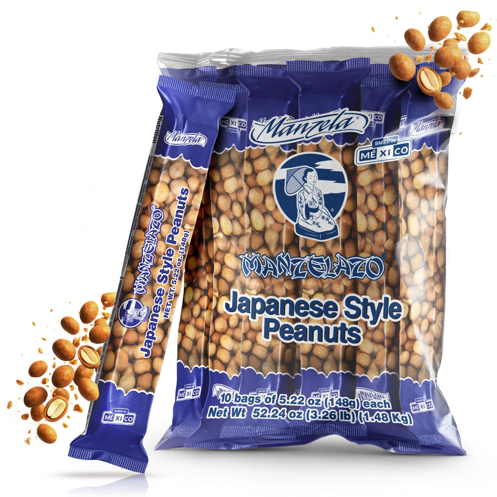 Manzela Japanese Style Coating Peanuts pack-front view for on-the-go snacking.