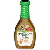 Maple Grove Farms fat-free honey dijon dressing on greens, bright and flavorful