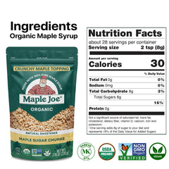 Maple Joe maple sugar flakes on coffee for natural sweetness