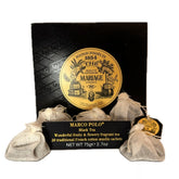 Mariage Frères Marco Polo tea bag closeup showing rich, velvety black tea aroma