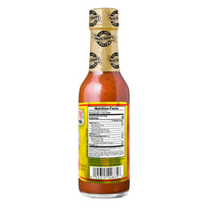 Belizean flavor profile in Marie Sharp's hot habanero sauce bottle.