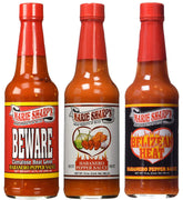 Marie Sharp's Hot Habanero bottle close-up showing bold Belizean heat for grilled dishes.