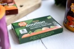 Marigold Organic Yeast-Free Stock Cube dissolves in hot water for flavor base.