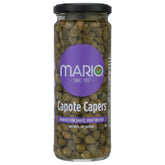 Mario Camacho Capote Capers jar on countertop ready to flavor meals.