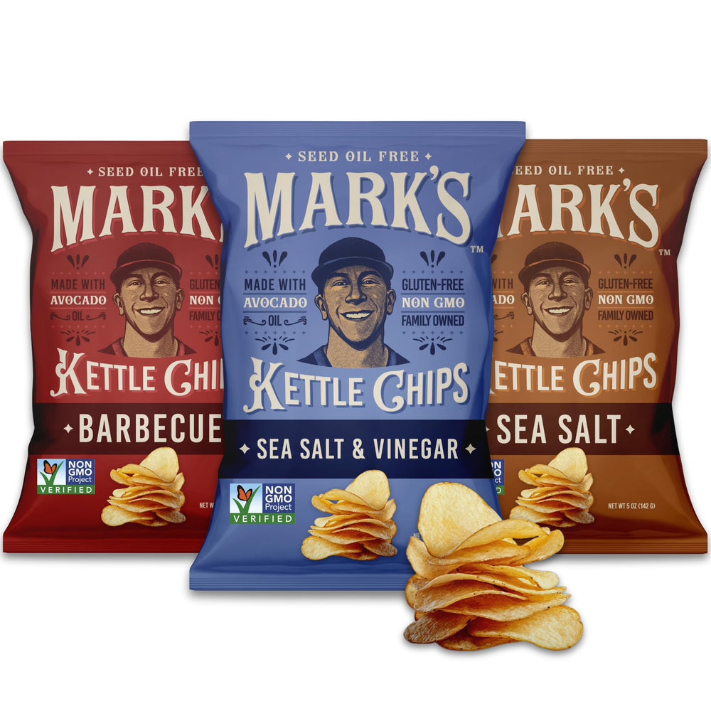 Mark's Kettle Cooked Avocado Oil Barbecue Chips display bold flavor and crisp texture, ideal for picnics