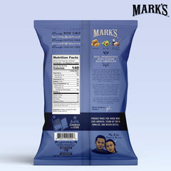 Mark's kettle chips closeup shows avocado oil coating for light, non-seed-oil cooking.