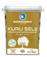 Marmarabirlik black olives in a jar with rich Mediterranean flavor for salads and snacks.
