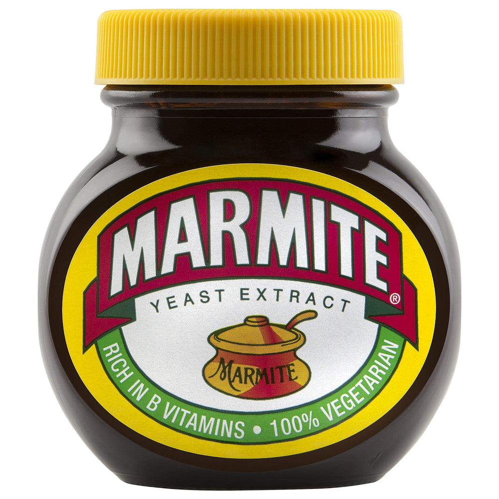 Marmite 250g jar on shelf, ready for your breakfast routine.