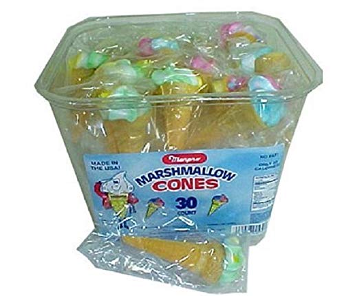 Marpro Yum Yum Marshmallow Cones package shows texture that varies with weather