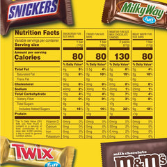 Mars Snickers fun-size bars for quick party snacks and sharing.
