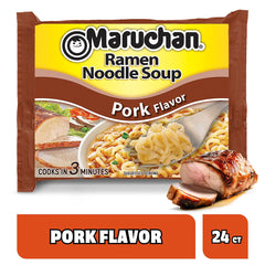Cooking steps for Maruchan Pork Ramen in three minutes.