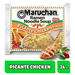 Maruchan Ramen Picante Chicken seasoning packet adds bold flavor to noodles.