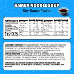 Maruchan Soy Sauce ramen 24-pack packaging, easy pantry staple.