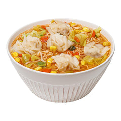 Maruchan steaming bowl close-up—rich aroma and texture.